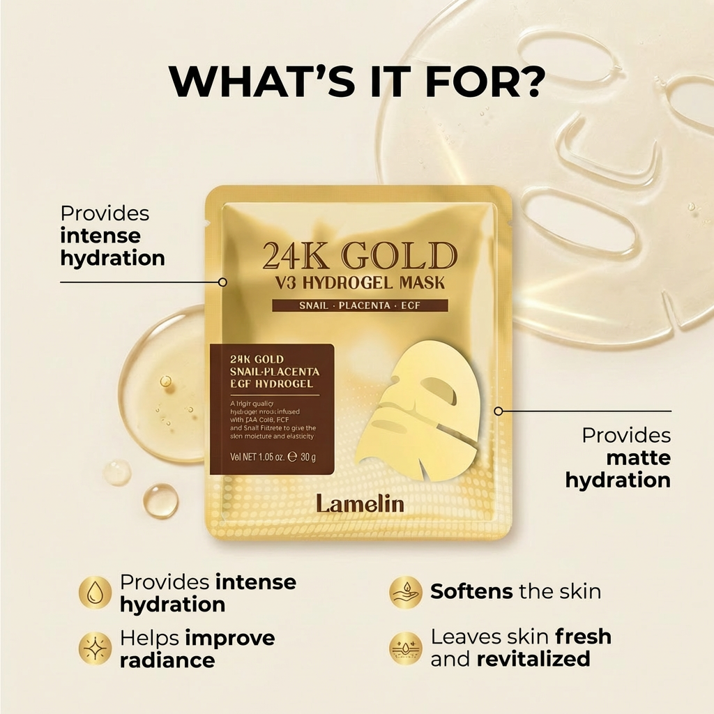 Lamelin 24k Gold V3 Hydrogel Mask (1EA)